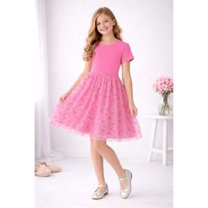Wonder Nation Pink Cherry Hearts Tulle Tutu Dress XL 14-16 New NWT